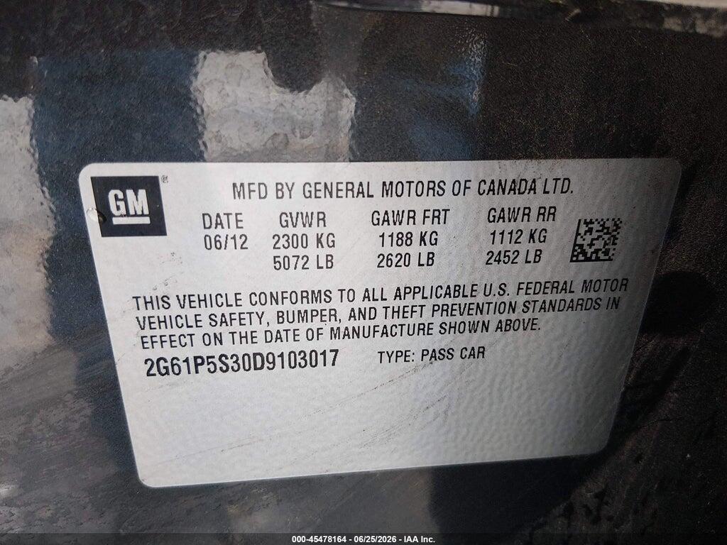 2G61P5S30D9103017 2013 CADILLAC XTS photo no. 9