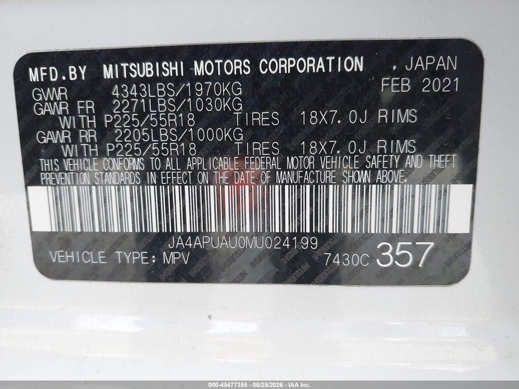 JA4APUAU0MU024199 2021 MITSUBISHI OUTLANDER SPORT photo no. 9