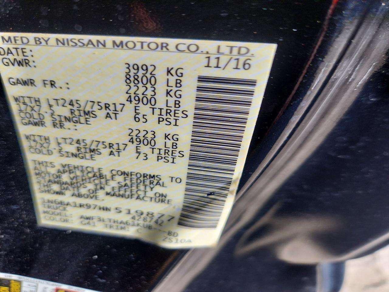 2017 NISSAN TITAN XD SV — Фото 12 из 12