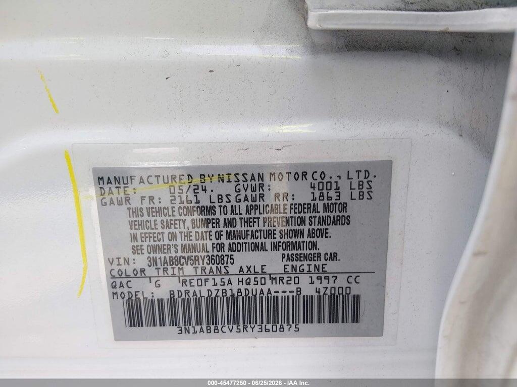 3N1AB8CV5RY360875 2024 NISSAN SENTRA photo no. 9
