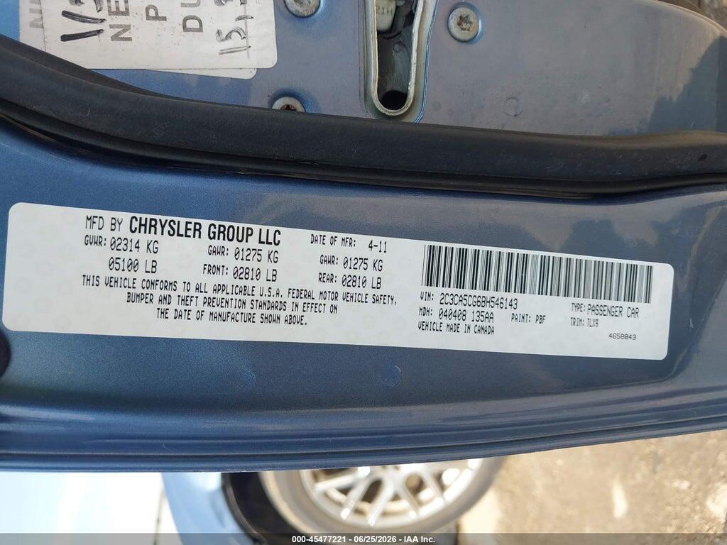 2C3CA5CG6BH546143 2011 CHRYSLER 300 photo no. 9