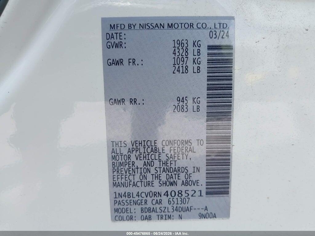 1N4BL4CV0RN408521 2024 NISSAN ALTIMA photo no. 9