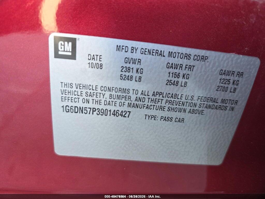 1G6DN57P390146427 2009 CADILLAC CTS-V photo no. 9