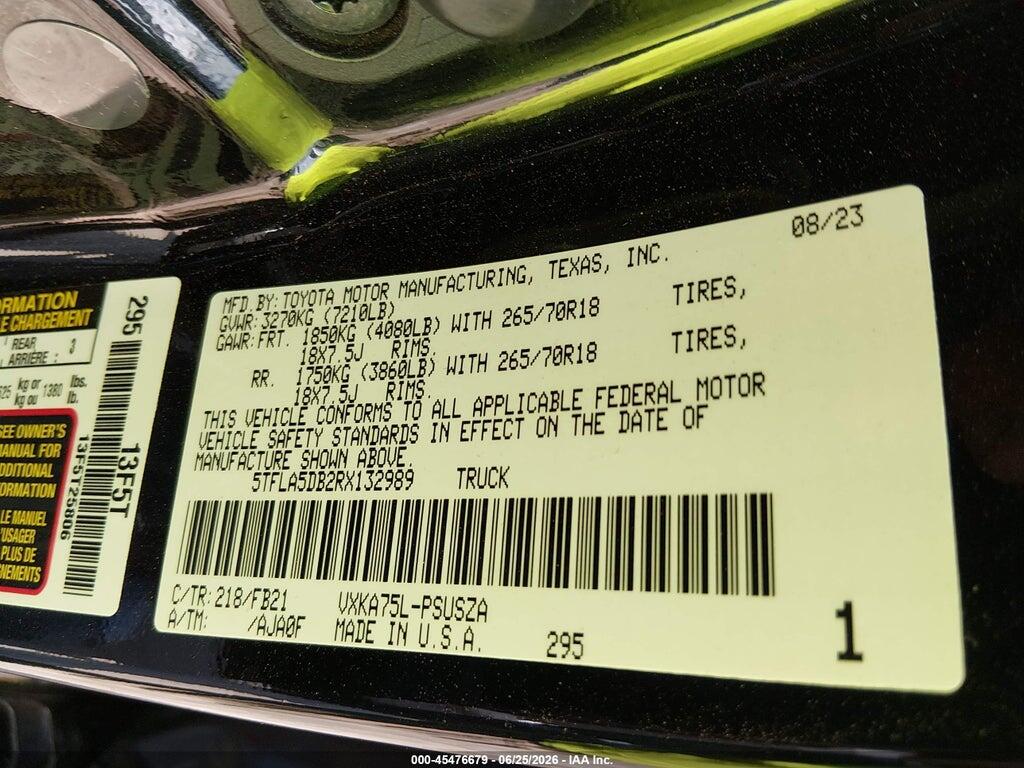 5TFLA5DB2RX132989 2024 TOYOTA TUNDRA photo no. 9