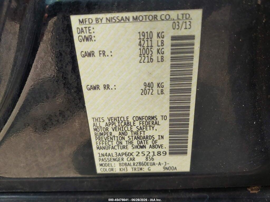 1N4AL3AP6DC252189 2013 NISSAN ALTIMA photo no. 9