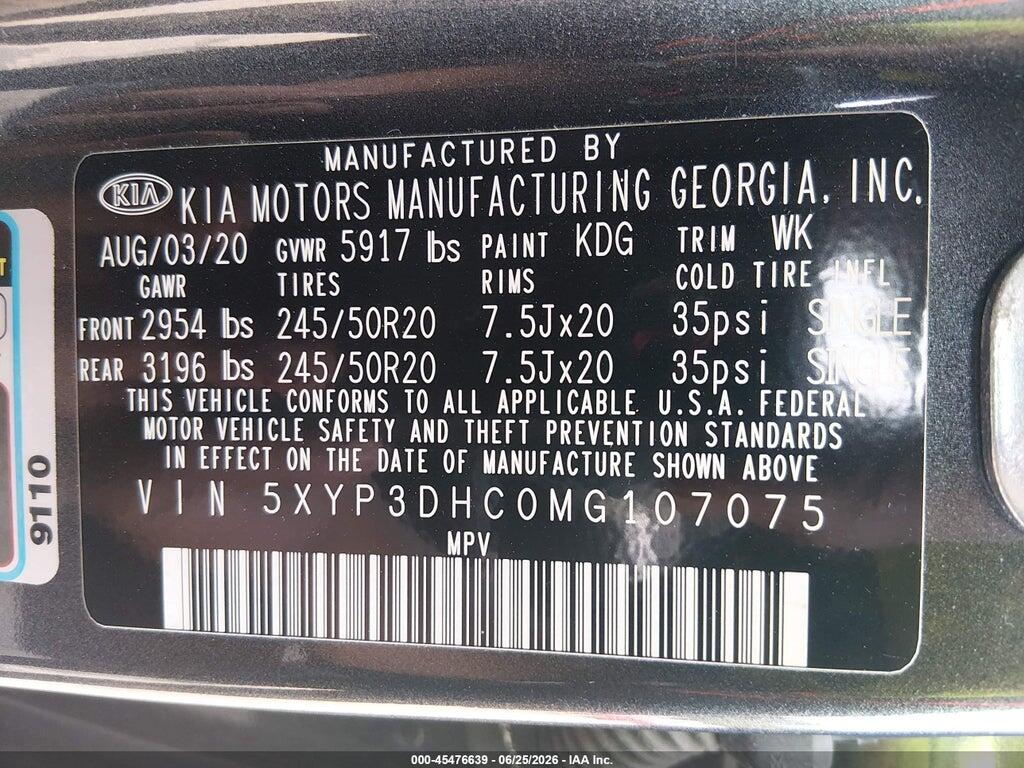 5XYP3DHC0MG107075 2021 KIA TELLURIDE photo no. 9