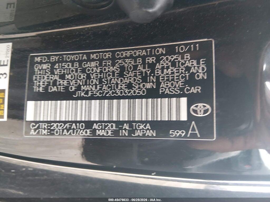 JTKJF5C72C3032050 2012 SCION TC photo no. 9