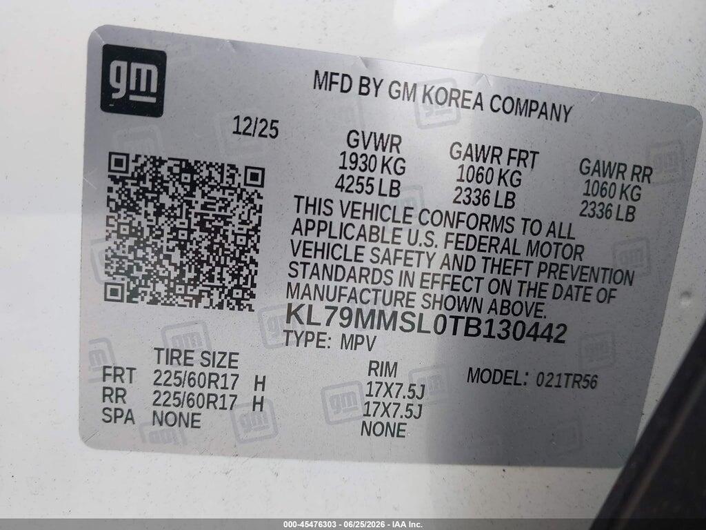 KL79MMSL0TB130442 2026 CHEVROLET TRAILBLAZER photo no. 9