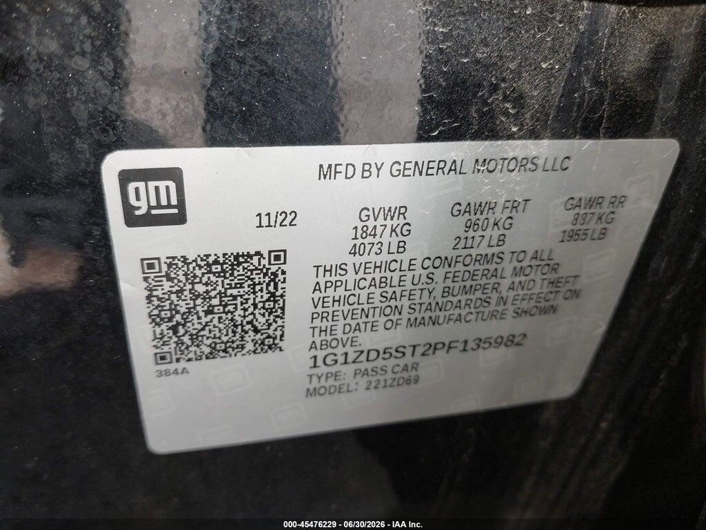 1G1ZD5ST2PF135982 2023 CHEVROLET MALIBU photo no. 9