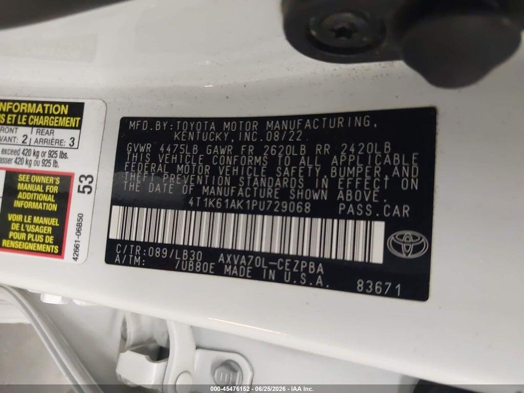 4T1K61AK1PU729068 2023 TOYOTA CAMRY photo no. 9
