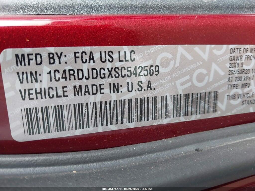 1C4RDJDGXSC542569 2025 DODGE DURANGO photo no. 9