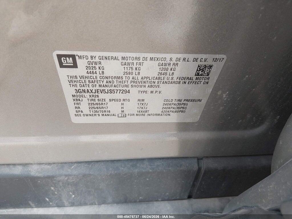 3GNAXJEV5JS577294 2018 CHEVROLET EQUINOX photo no. 9