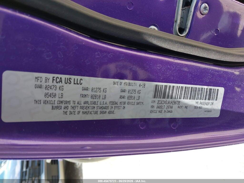 2C3CDXGJ0JH290735 2018 DODGE CHARGER photo no. 9