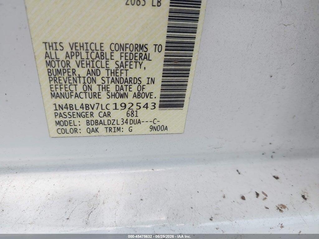 1N4BL4BV7LC192543 2020 NISSAN ALTIMA photo no. 9