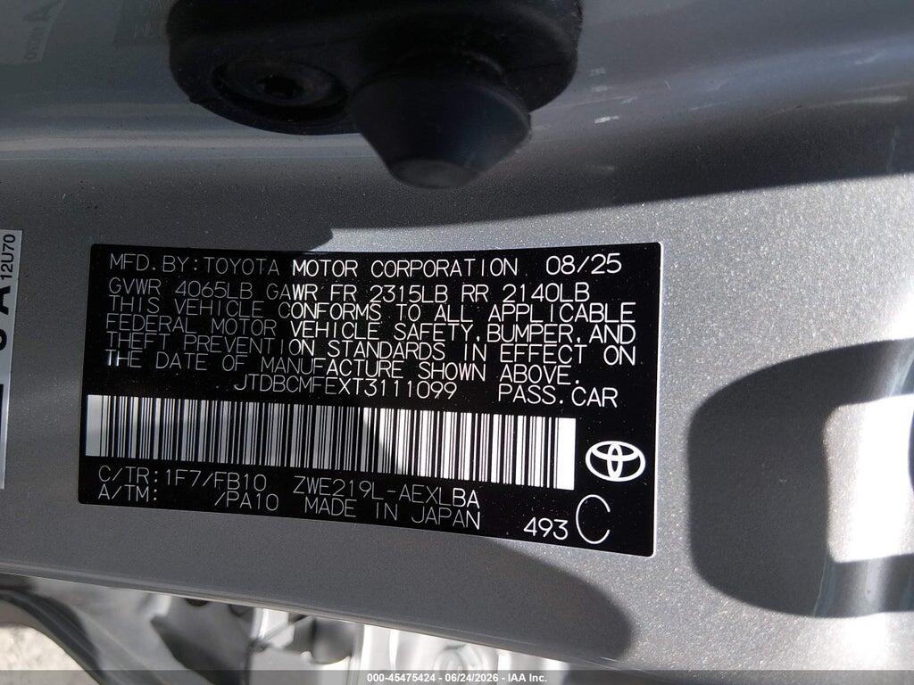 JTDBCMFEXT3111099 2026 TOYOTA COROLLA HYBRID photo no. 9