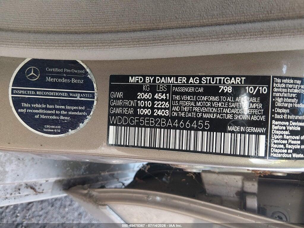 WDDGF5EB2BA466455 2011 MERCEDES-BENZ C photo no. 9