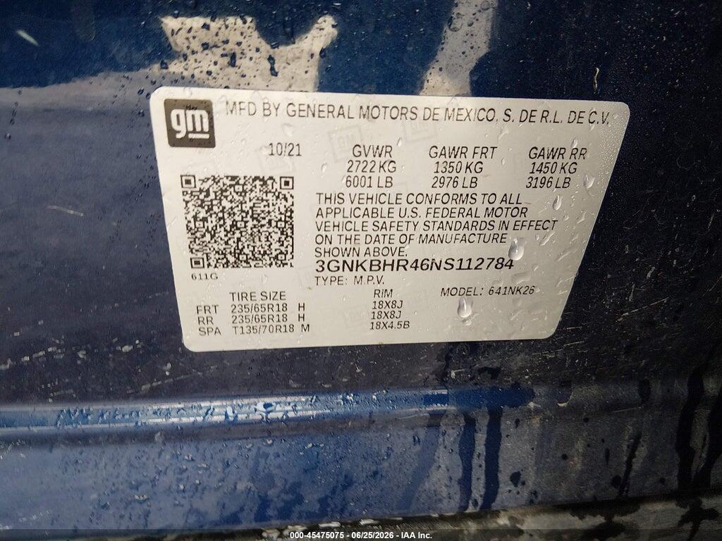 3GNKBHR46NS112784 2022 CHEVROLET BLAZER photo no. 9