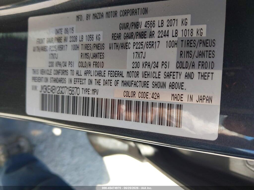 JM3KE4BY2G0715870 2016 MAZDA CX-5 photo no. 9