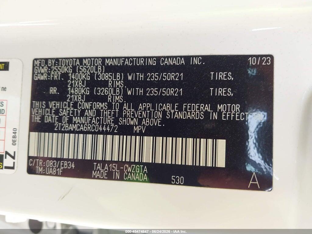 2T2BAMCA6RC044472 2024 LEXUS RX 350 photo no. 9