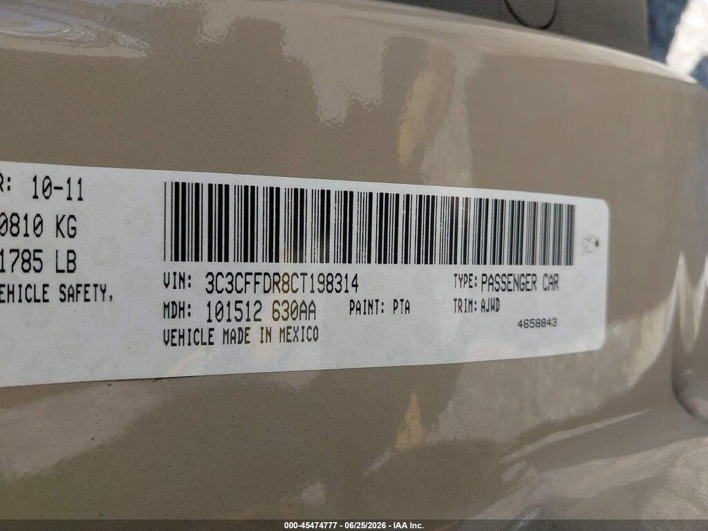 3C3CFFDR8CT198314 2012 FIAT 500C photo no. 9