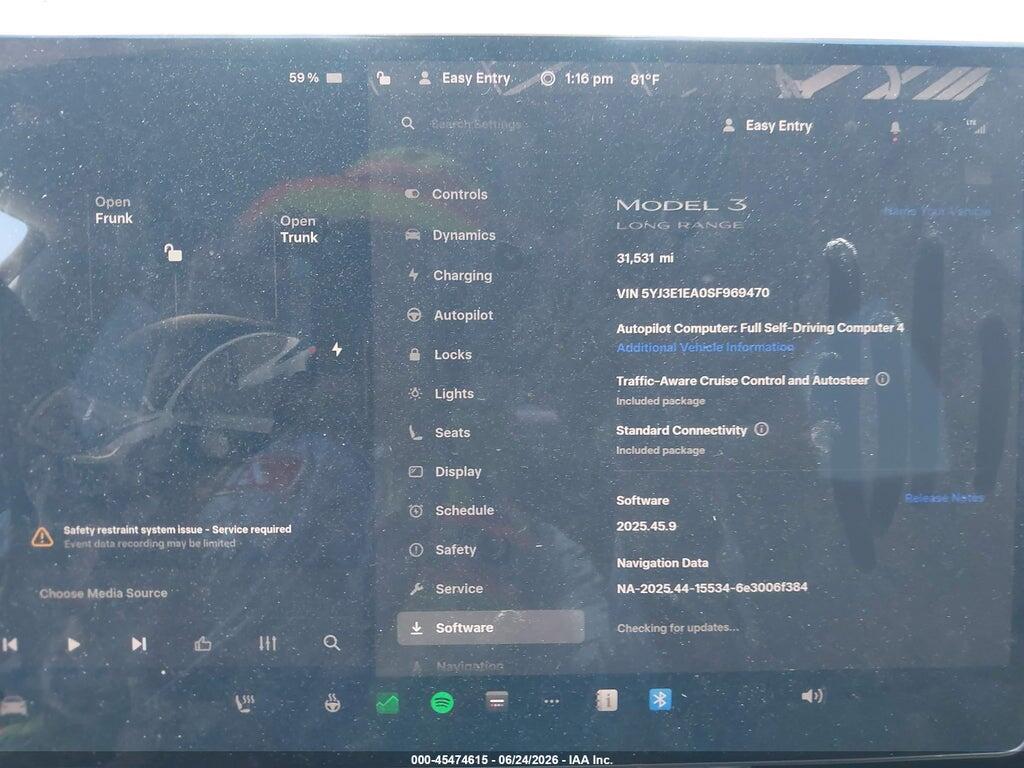 5YJ3E1EA0SF969470 2025 TESLA MODEL 3 photo no. 7