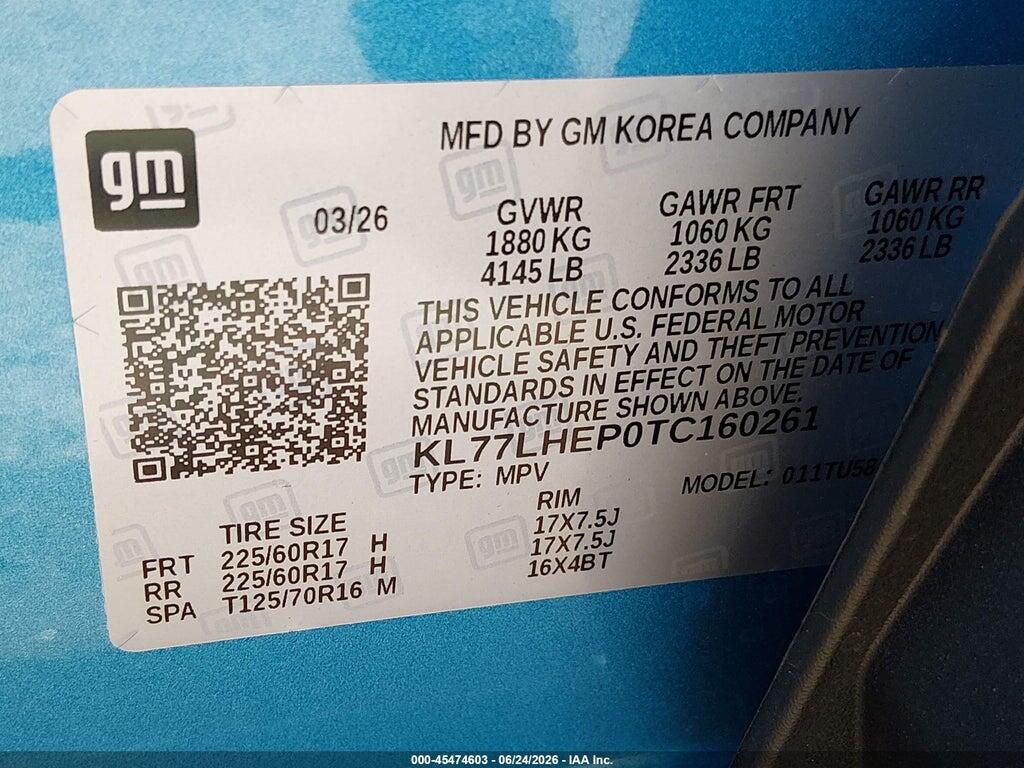 KL77LHEP0TC160261 2026 CHEVROLET TRAX photo no. 9