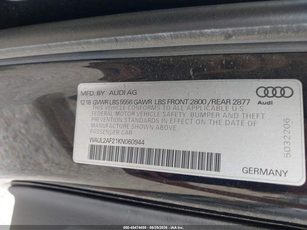 WAUL2AF21KN060944 2019 AUDI A6 photo no. 9