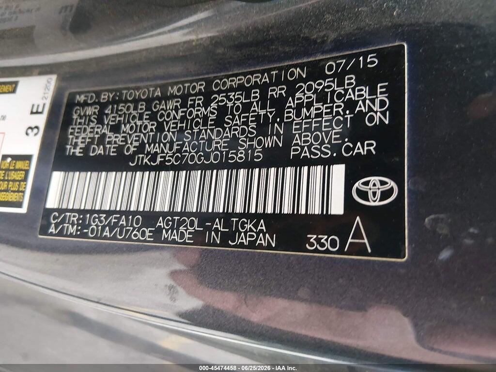 JTKJF5C70GJ015815 2016 SCION TC photo no. 9