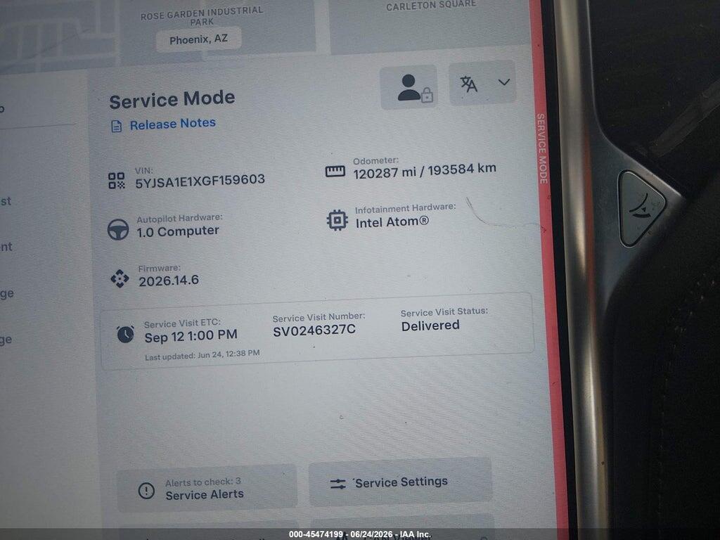 5YJSA1E1XGF159603 2016 TESLA MODEL S photo no. 7