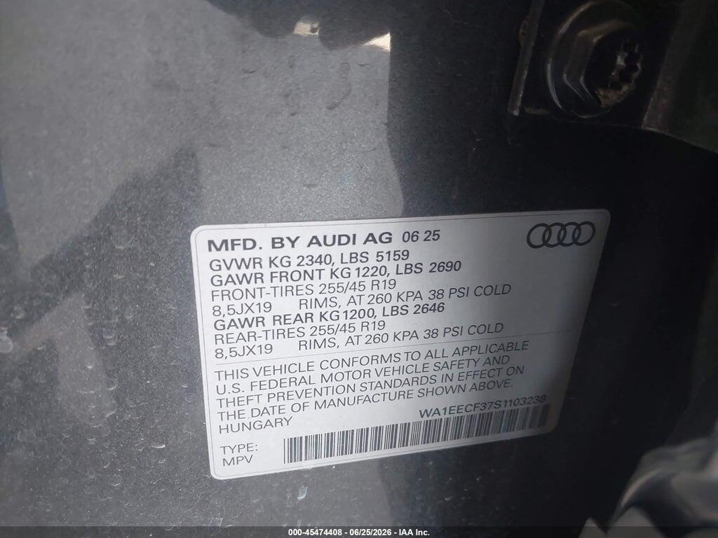 WA1EECF37S1103238 2025 AUDI Q3 photo no. 9