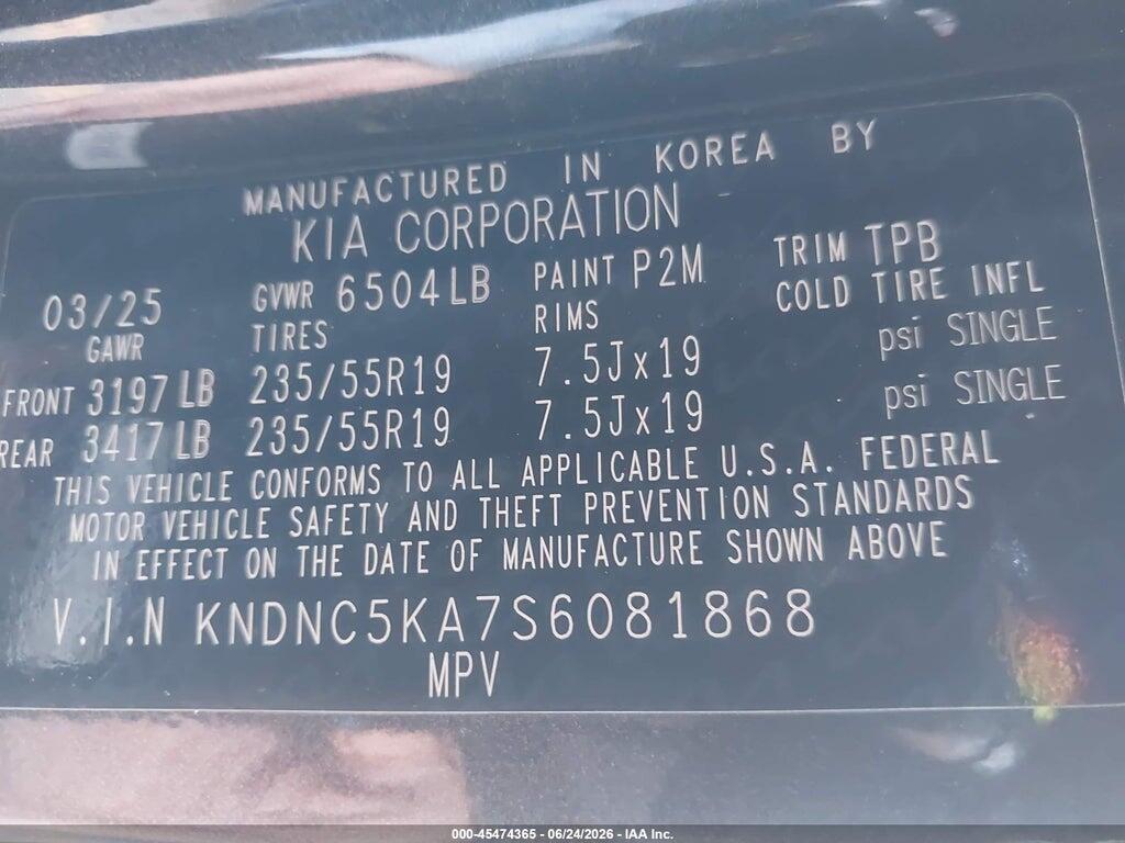 KNDNC5KA7S6081868 2025 KIA CARNIVAL MPV HYBRID photo no. 9