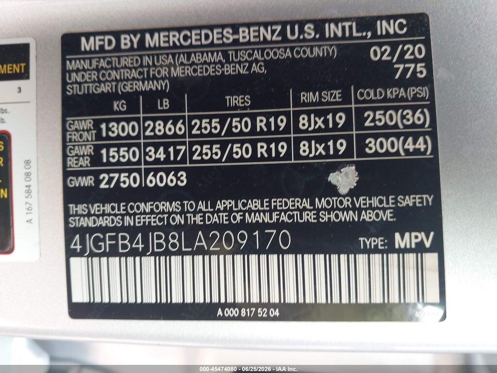 4JGFB4JB8LA209170 2020 MERCEDES-BENZ GLE 350 photo no. 9