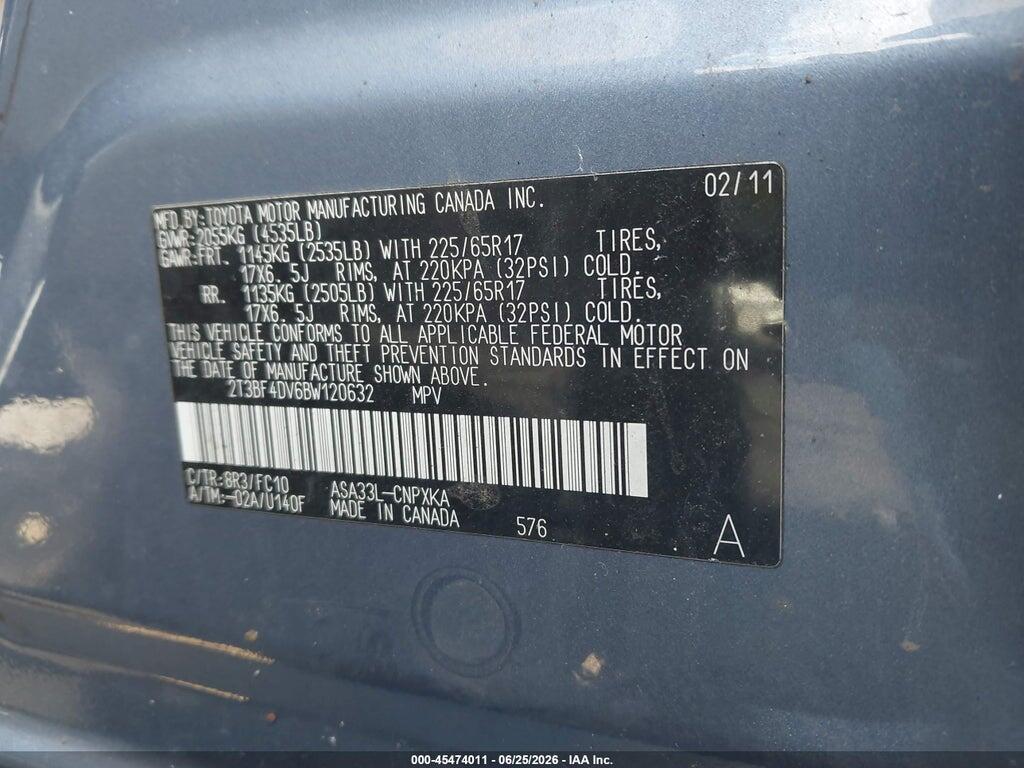 2T3BF4DV6BW120632 2011 TOYOTA RAV4 photo no. 9