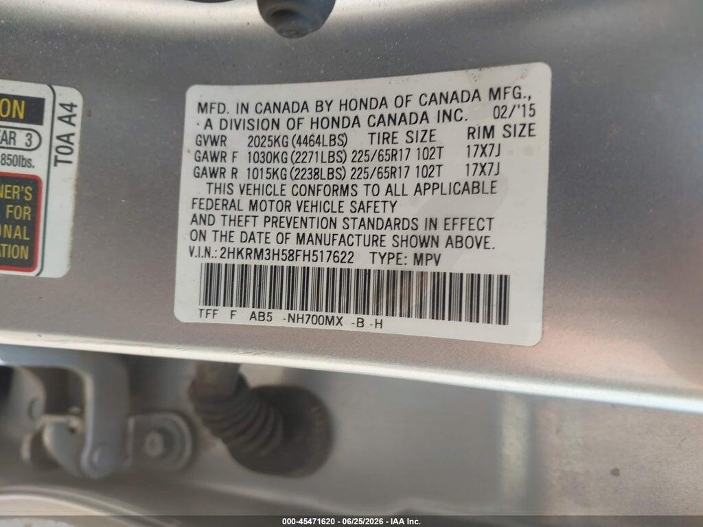 2HKRM3H58FH517622 2015 HONDA CR-V photo no. 9