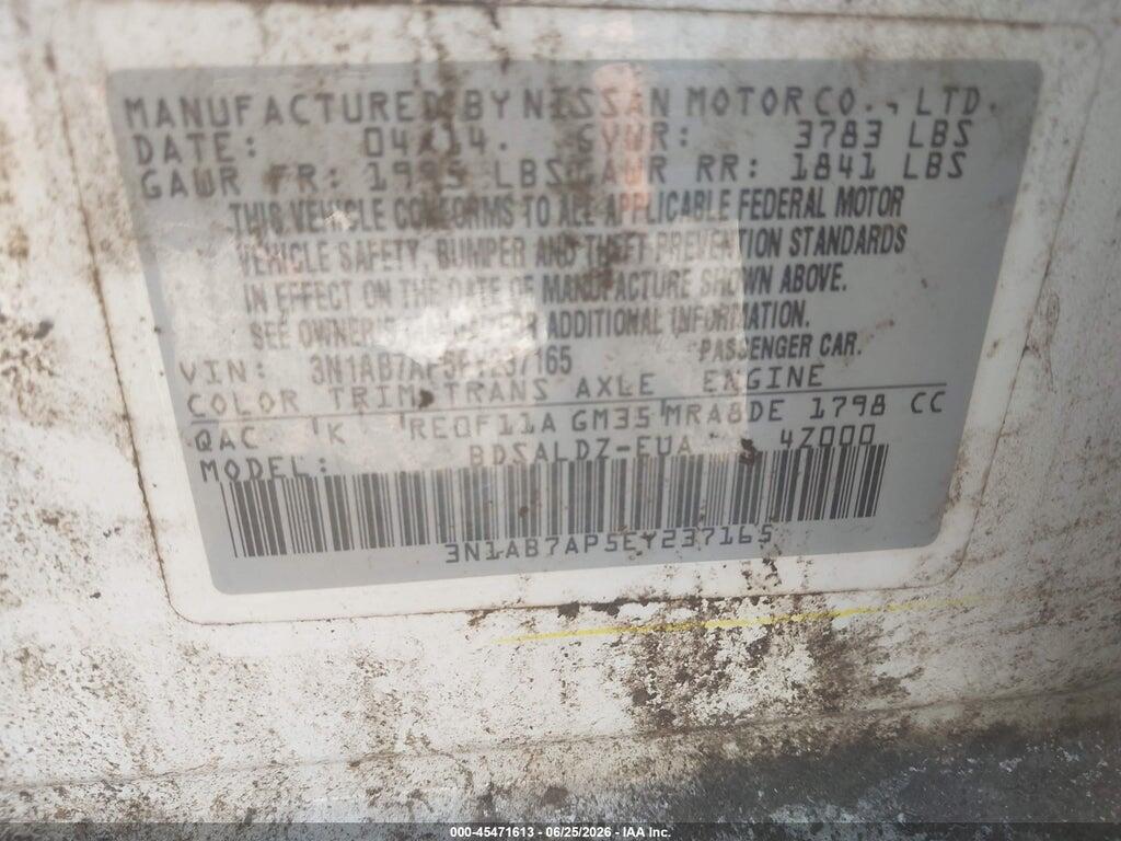 3N1AB7AP5EY237165 2014 NISSAN SENTRA photo no. 9