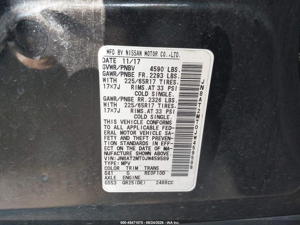 JN8AT2MT0JW459589 2018 NISSAN ROGUE photo no. 9