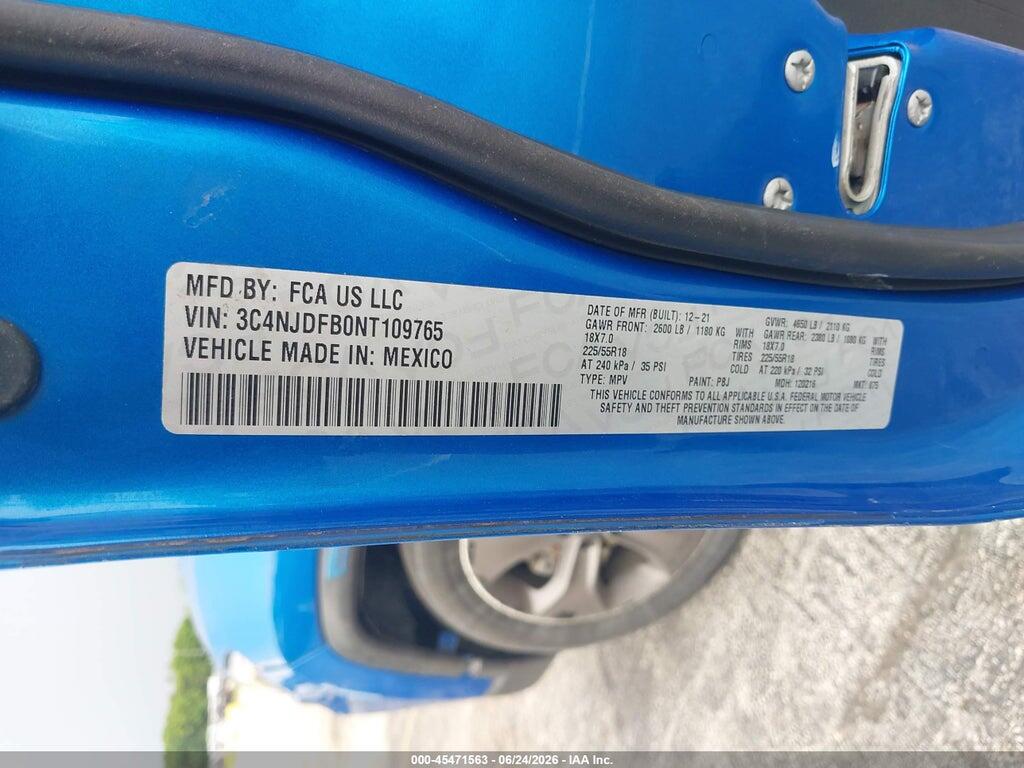3C4NJDFB0NT109765 2022 JEEP COMPASS photo no. 9