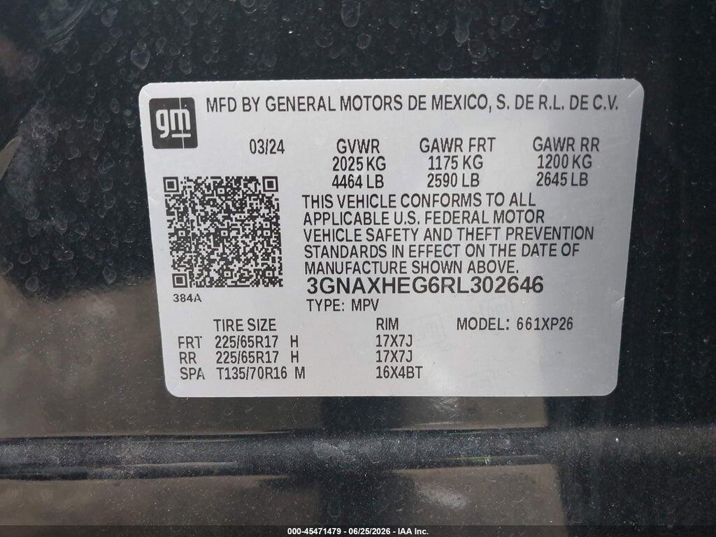 3GNAXHEG6RL302646 2024 CHEVROLET EQUINOX photo no. 9