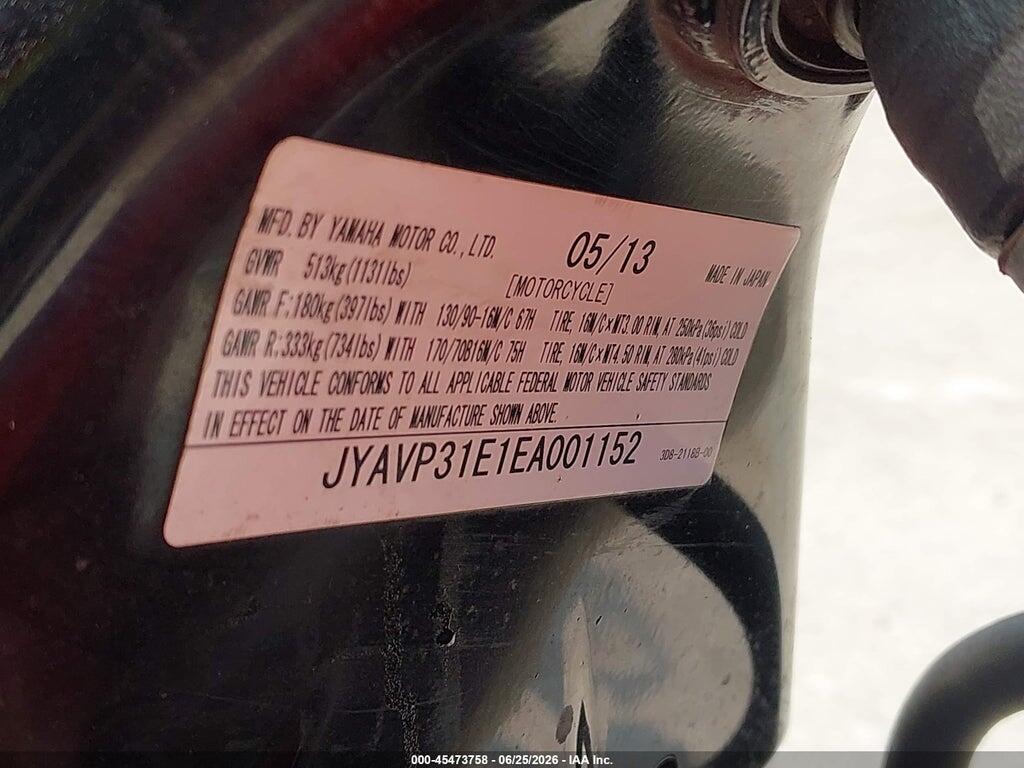 JYAVP31E1EA001152 2014 YAMAHA XVS1300 photo no. 10