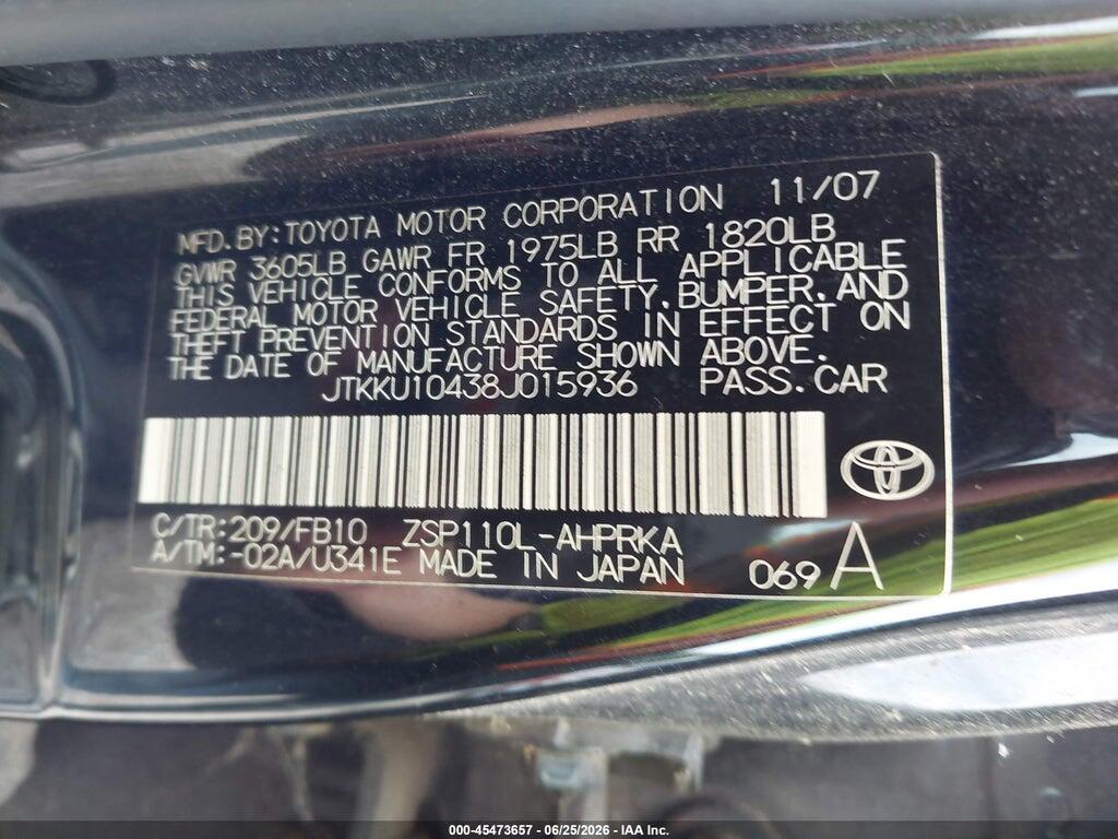 JTKKU10438J015936 2008 SCION XD photo no. 9