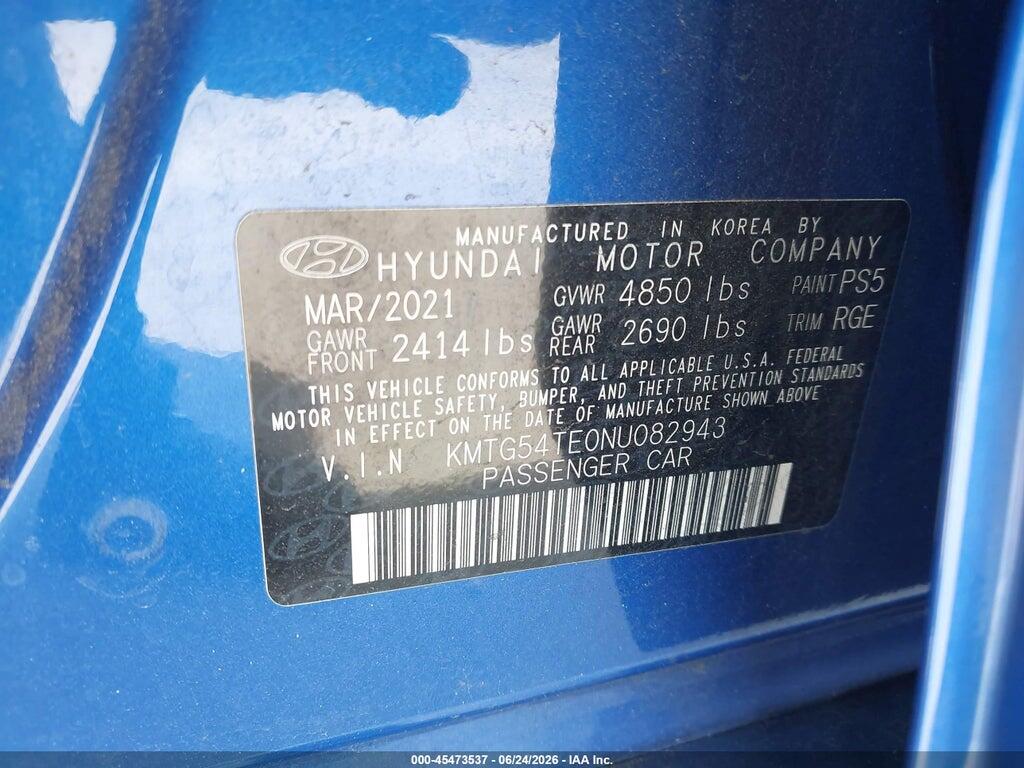 KMTG54TE0NU082943 2022 GENESIS G70 photo no. 9