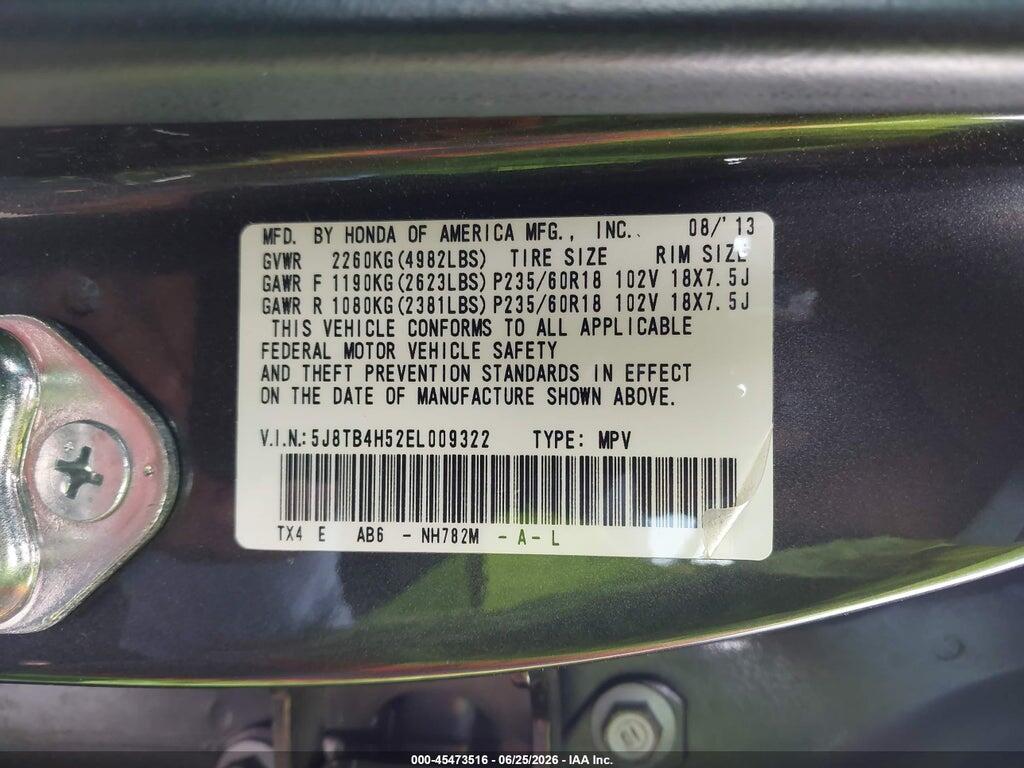 5J8TB4H52EL009322 2014 ACURA RDX photo no. 9