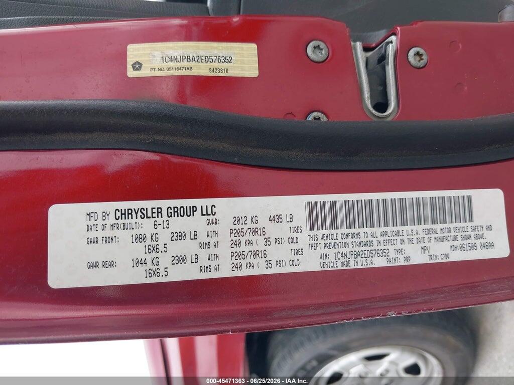 1C4NJPBA2ED576352 2014 JEEP PATRIOT photo no. 9