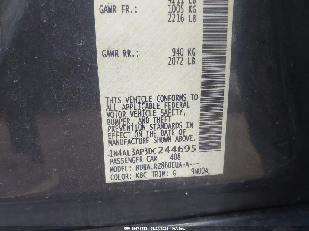 1N4AL3AP3DC244695 2013 NISSAN ALTIMA photo no. 9