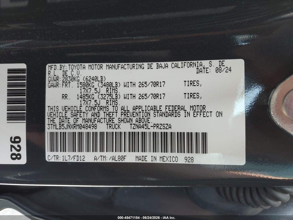 3TMLB5JNXRM048498 2024 TOYOTA TACOMA photo no. 9