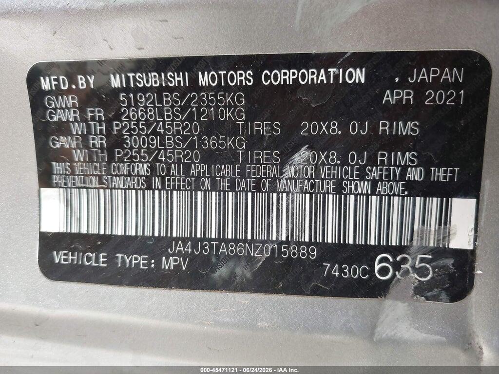 JA4J3TA86NZ015889 2022 MITSUBISHI OUTLANDER photo no. 9
