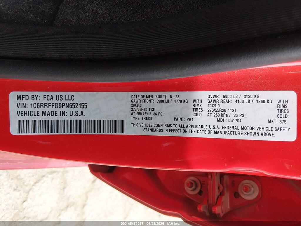 1C6RRFFG9PN652155 2023 RAM 1500 photo no. 9