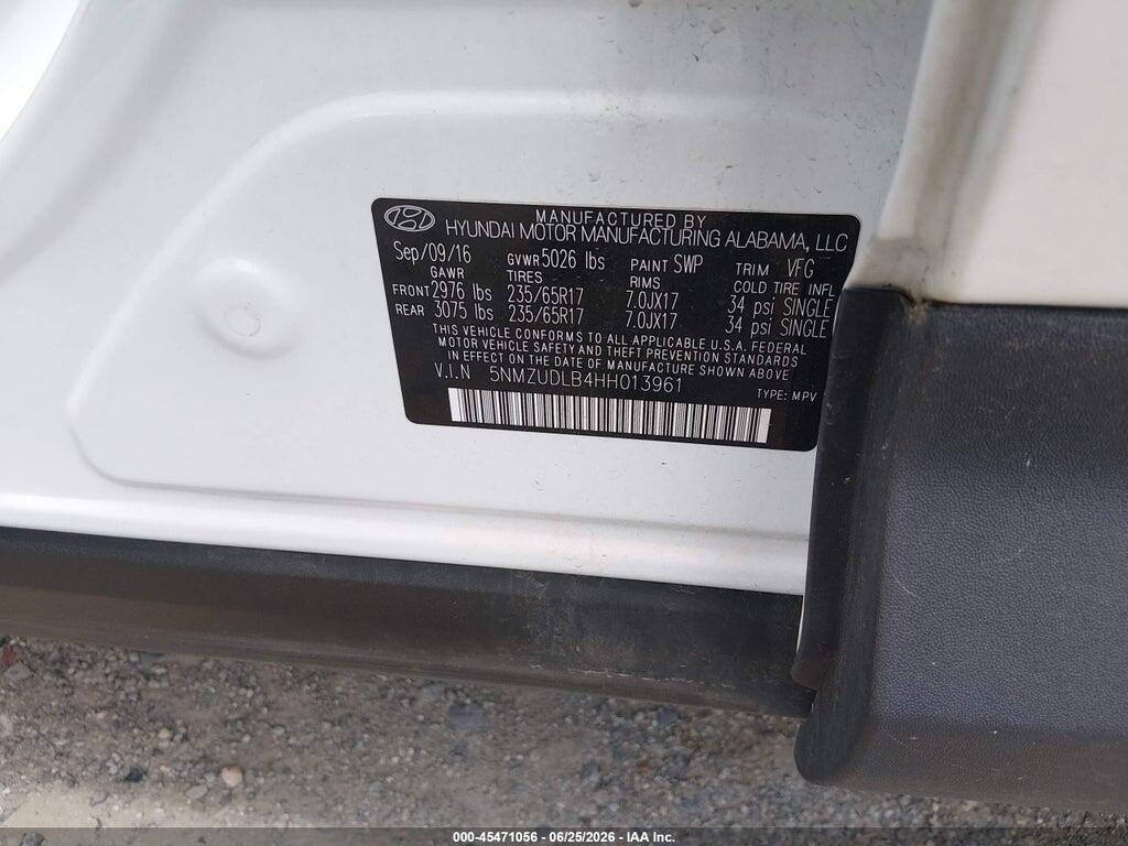 5NMZUDLB4HH013961 2017 HYUNDAI SANTA FE SPORT photo no. 9