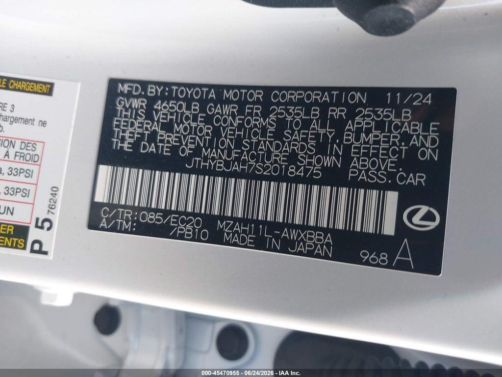 JTHYBJAH7S2018475 2025 LEXUS UX 300H photo no. 9