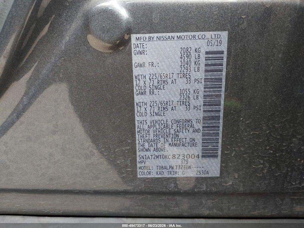 5N1AT2MT0KC823004 2019 NISSAN ROGUE photo no. 9
